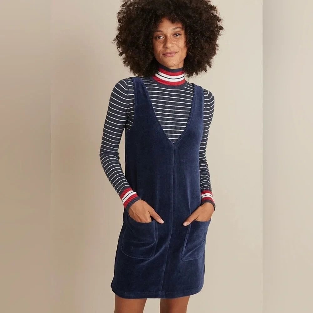 Marine Layer Millie Shift Dress Velour Corduroy S Fishermacore Preppy PNW Boho